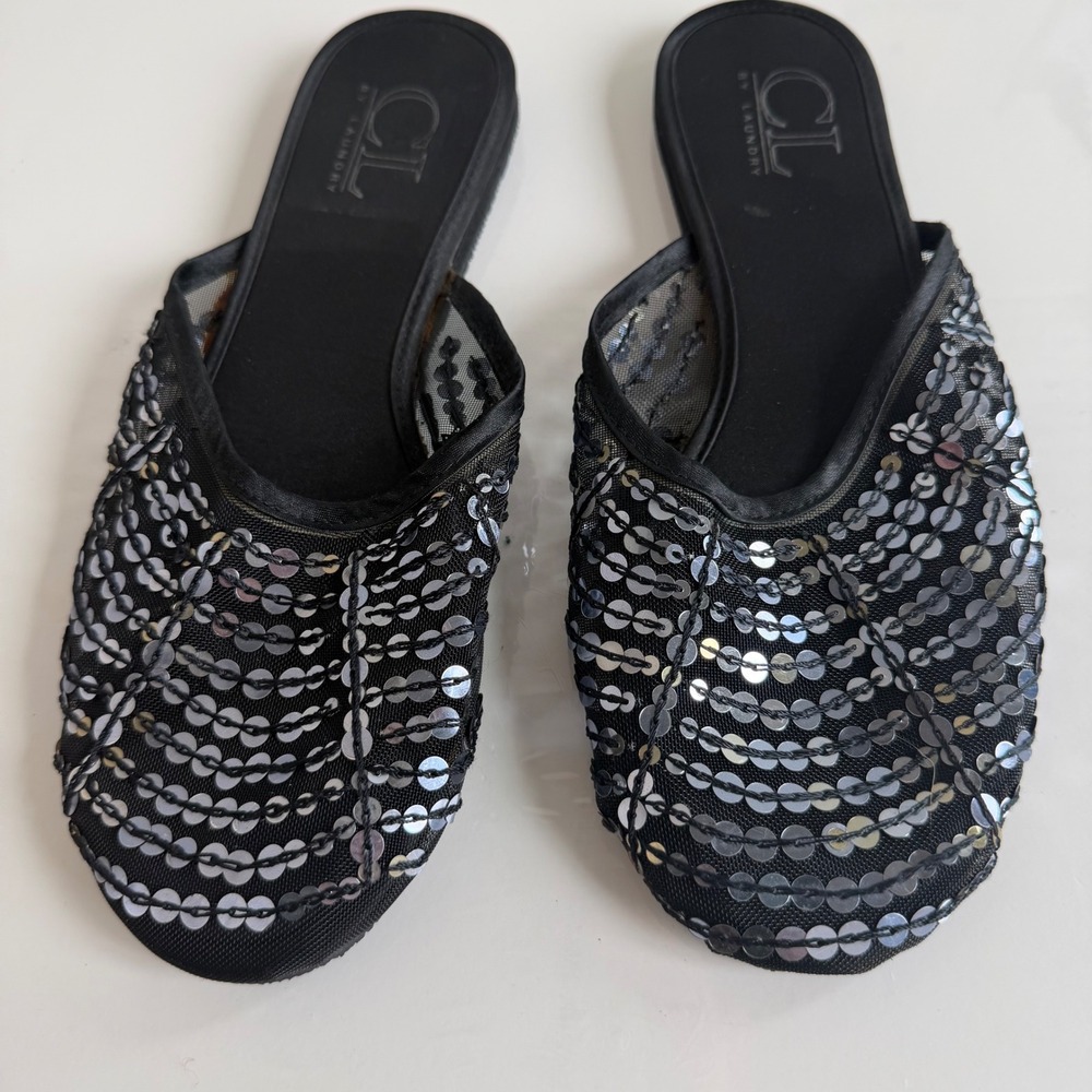 CL by Laundry Sequin Mesh Round Toe Flats - Picture 2 of 14